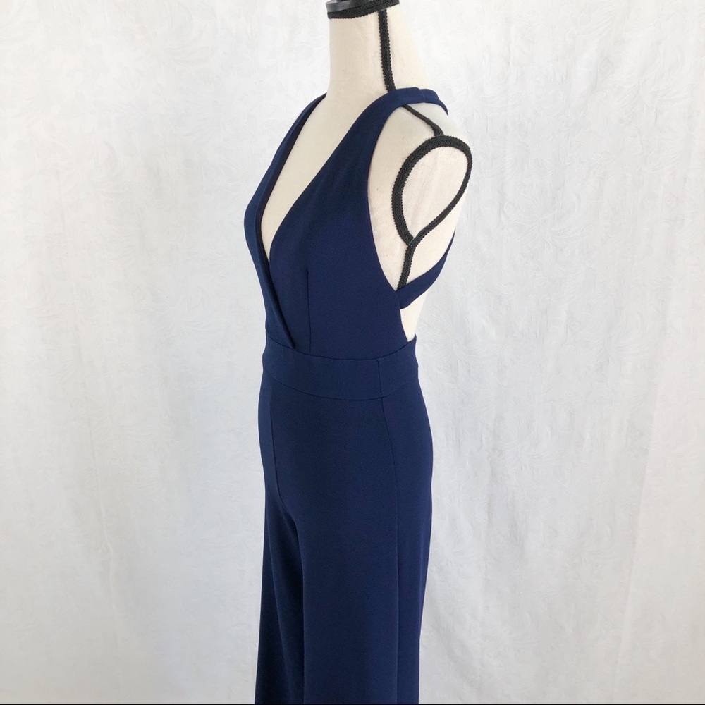 Navy Deep V Haltered Jumpsuit - image 2